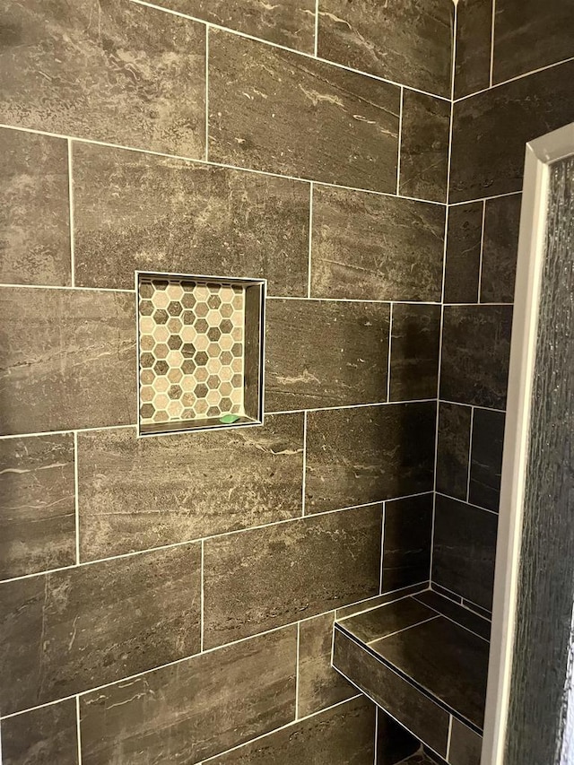interior details featuring tiled shower