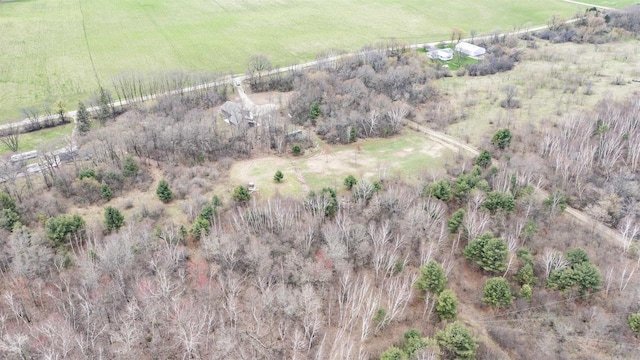 drone / aerial view with a rural view