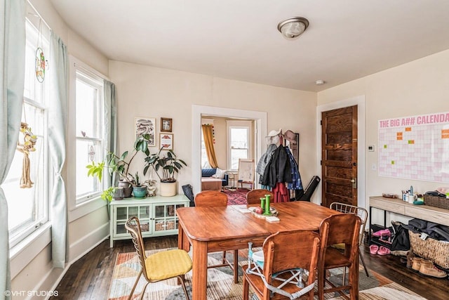 2968 N Buffum St Unit 2968A, Milwaukee, WI 53212 - dining space featuring baseboards and dark wood-style flooring