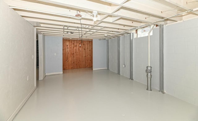 view of unfinished below grade area