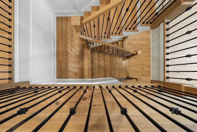 N1931 Linn Rd, Lake Geneva, WI 53147 - stairs with wood walls and wood finished floors