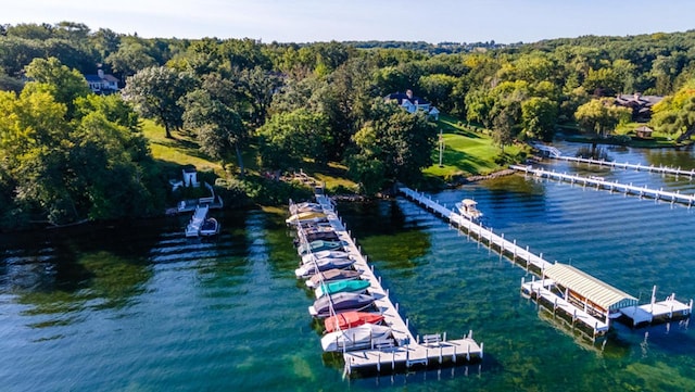 N1931 Linn Rd, Lake Geneva, WI 53147 - aerial view featuring a water view and a wooded view