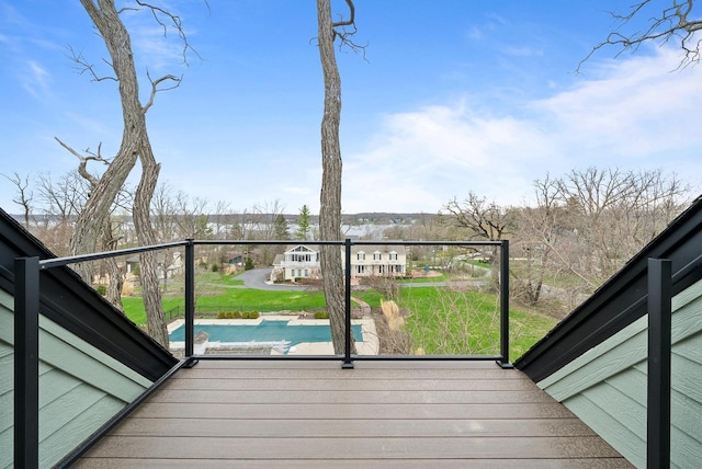 N1931 Linn Rd, Lake Geneva, WI 53147 - wooden terrace with a lawn and a covered pool
