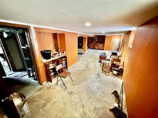 view of finished below grade area