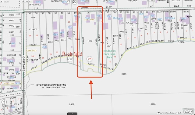 3559 N Shore Dr, Hubertus, WI 53033 - map showing property parcels