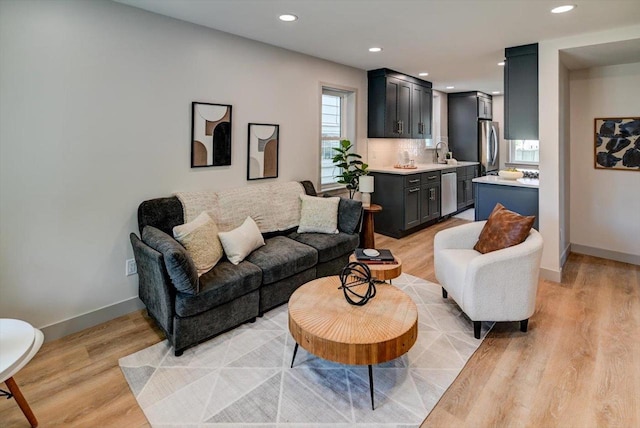 14 Wirth Ct, Madison, WI 53704 - living room featuring light wood-type flooring, recessed lighting, and baseboards
