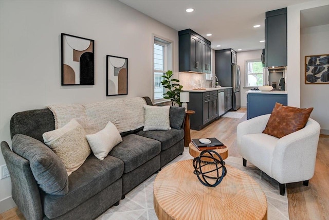 14 Wirth Ct, Madison, WI 53704 - living area with light wood-style floors, recessed lighting, and baseboards