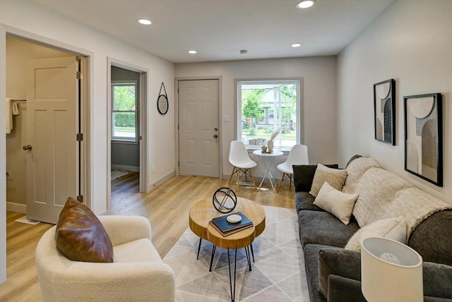 14 Wirth Ct, Madison, WI 53704 - living area featuring plenty of natural light, light wood-type flooring, recessed lighting, and baseboards