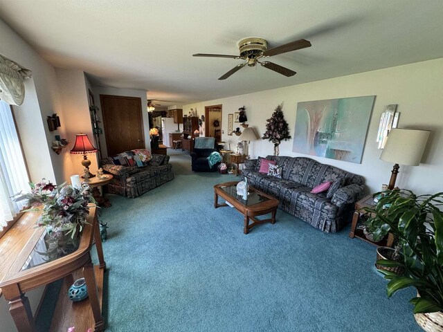 34103 Putnam St, Muscoda, WI 53573 - carpeted living area with ceiling fan