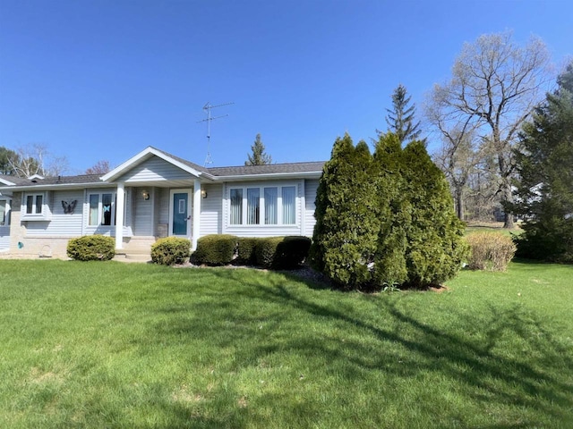 34103 Putnam St, Muscoda, WI 53573 - ranch-style house featuring a front yard