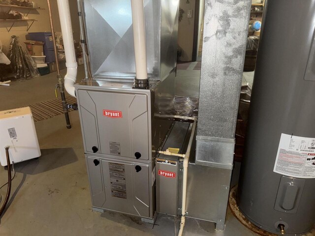 34103 Putnam St, Muscoda, WI 53573 - utility room with heating unit and electric water heater