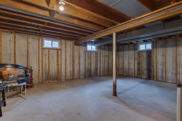 basement with plenty of natural light