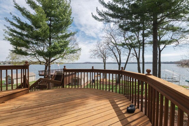 W347N5904 Lake Dr, Oconomowoc, WI 53066 - deck featuring a water view