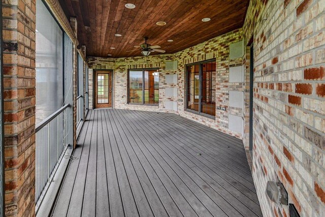 457 Union Rd, Brooklyn, WI 53521 - wooden deck featuring ceiling fan