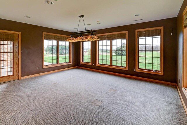 457 Union Rd, Brooklyn, WI 53521 - empty room featuring baseboards, carpet, and recessed lighting