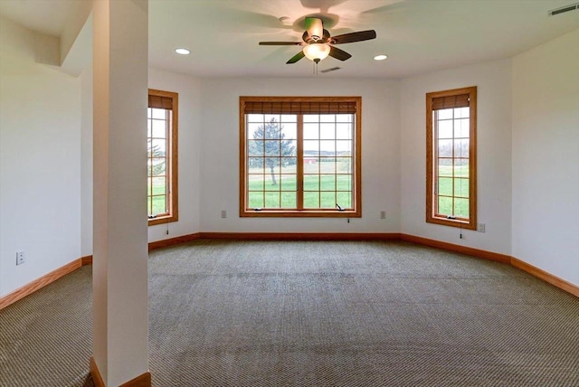 457 Union Rd, Brooklyn, WI 53521 - empty room with a healthy amount of sunlight, carpet flooring, and visible vents