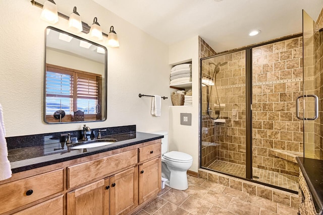 3500 Sequoia Cir, Waukesha, WI 53188 - full bath with vanity, a shower stall, and toilet