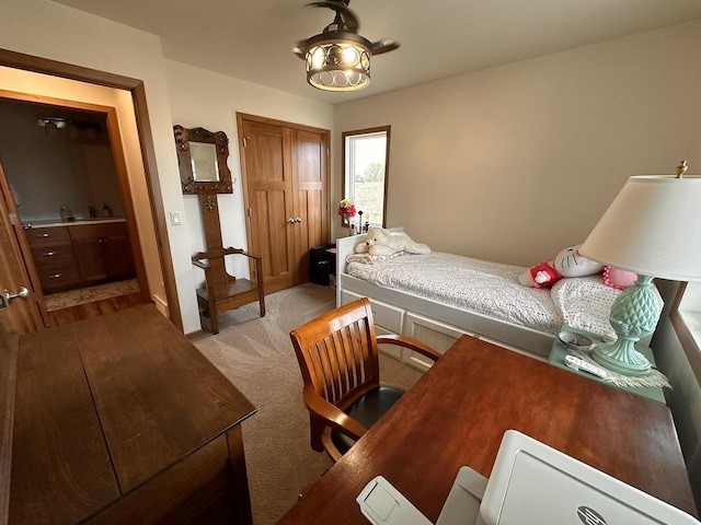 bedroom with carpet floors