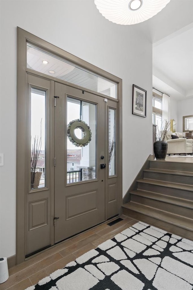 6667 S Chickahauk Trl, Middleton, WI 53562 - entrance foyer featuring wood finish floors and stairway