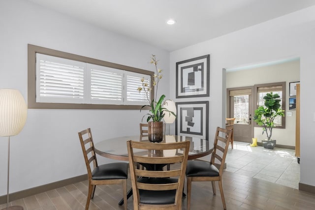 6667 S Chickahauk Trl, Middleton, WI 53562 - dining space featuring light wood finished floors, recessed lighting, and baseboards