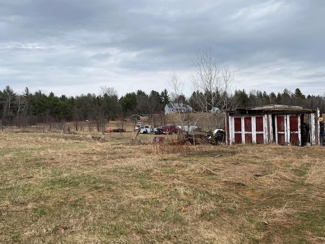 186 Abrahams Rd, Skandia, MI 49885 - view of yard featuring a view of trees and an outbuilding