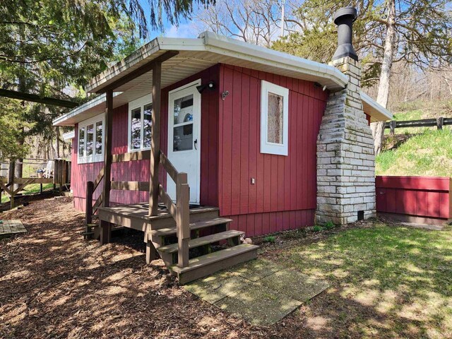 26297 State Highway 60, Lone Rock, WI 53556 - view of outbuilding with an outdoor structure, fence, and entry steps