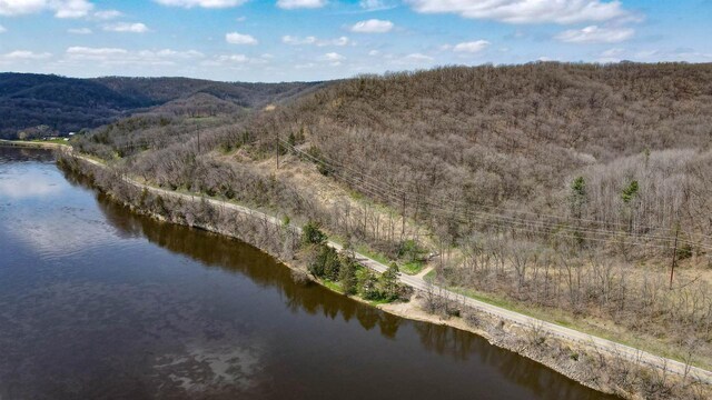 26297 State Highway 60, Lone Rock, WI 53556 - birds eye view of property featuring a water view and a forest view