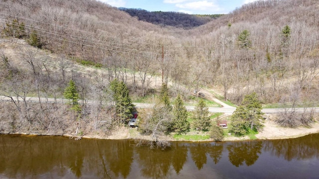 26297 State Highway 60, Lone Rock, WI 53556 - drone / aerial view with a water and mountain view
