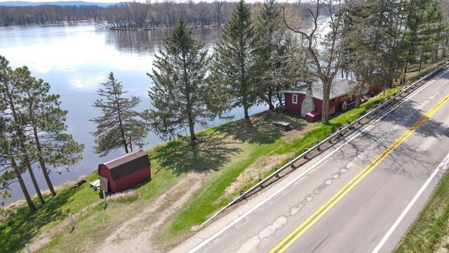 26297 State Highway 60, Lone Rock, WI 53556 - bird's eye view with a water view and a wooded view