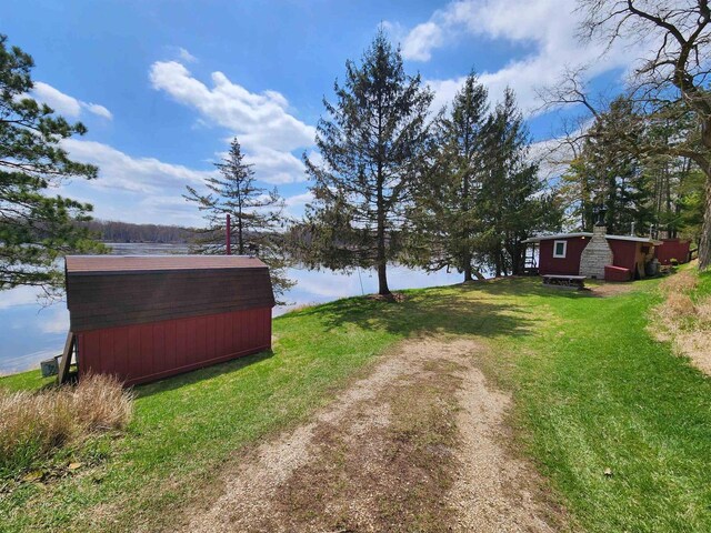 26297 State Highway 60, Lone Rock, WI 53556 - view of yard with a water view and an outbuilding