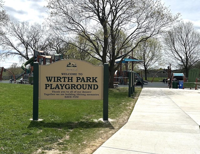 exterior space with a yard and playground community