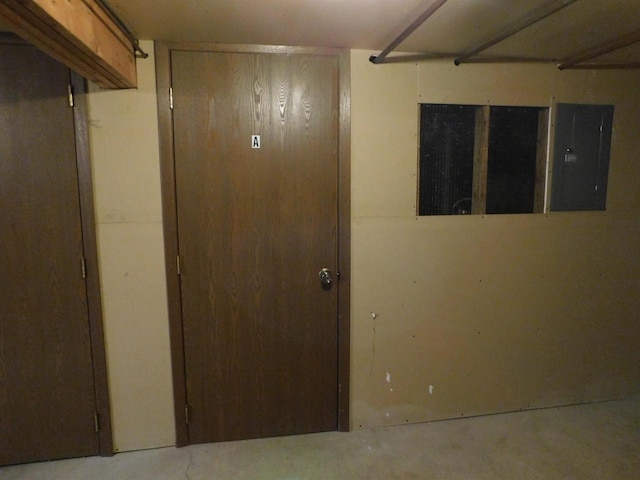 interior space with electric panel