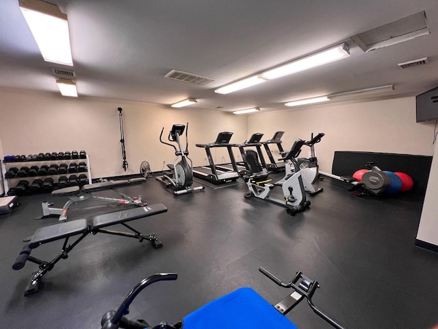 gym with visible vents