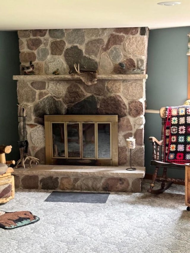 5021 Margaret Dr, Amherst, WI 54406 - detailed view of a fireplace and carpet floors