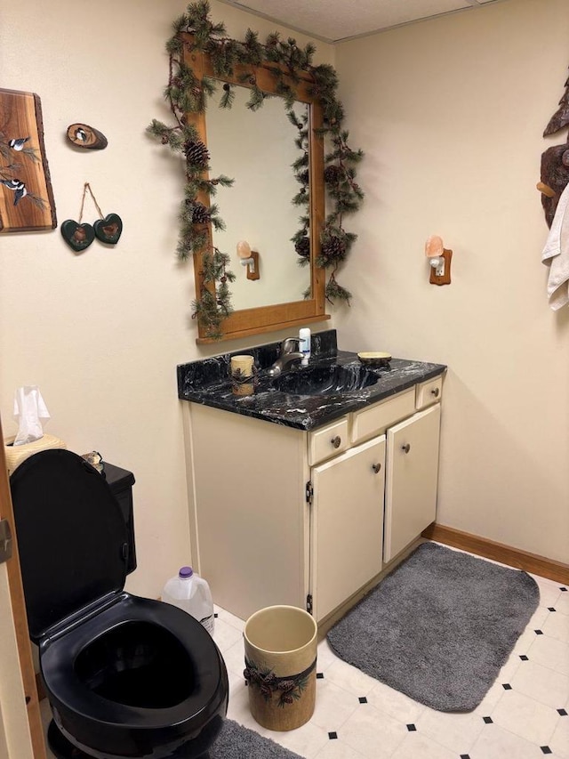 5021 Margaret Dr, Amherst, WI 54406 - bathroom with vanity and baseboards