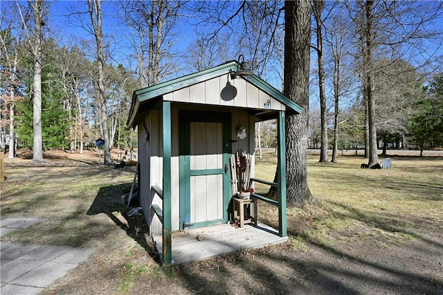 view of shed