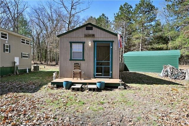 view of outbuilding with an outbuilding and cooling unit