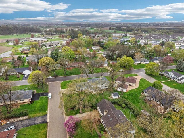 drone / aerial view with a residential view