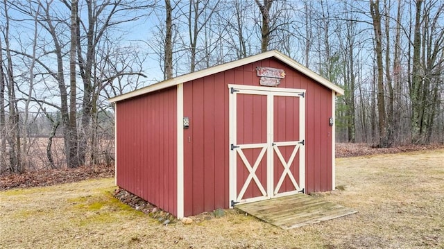 view of shed
