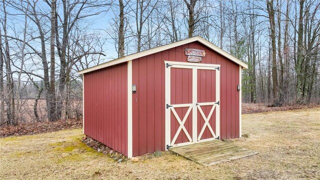view of shed