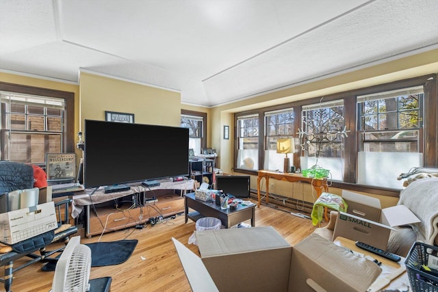 2562 N 68th St Unit 2564, Wauwatosa, WI 53213 - living room with plenty of natural light, wood finished floors, and ornamental molding