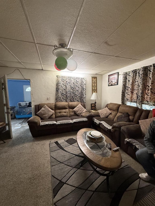 904 Elm St, Beloit, WI 53511 - living room with a paneled ceiling and carpet