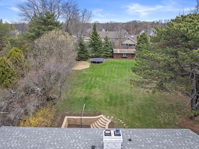 view of yard with a trampoline