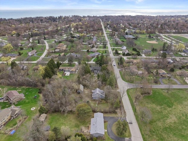 aerial view with a residential view