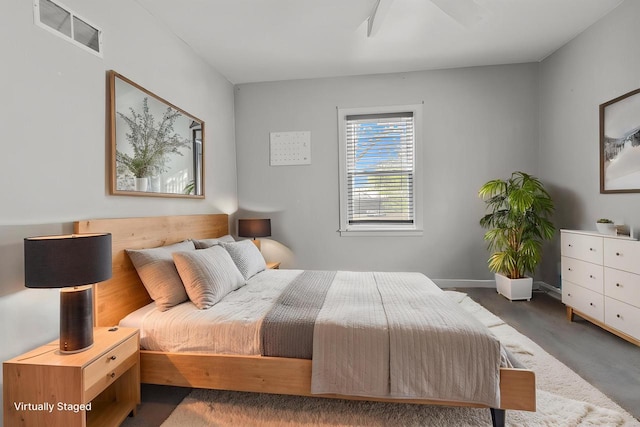 bedroom featuring visible vents