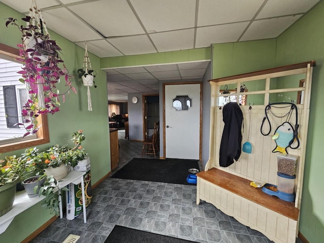 9878 Clark Dr, Marshfield, WI 54449 - mudroom with baseboards and a paneled ceiling