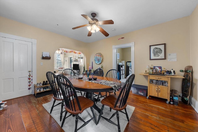 1932 N Warren Ave Unit 1934, Milwaukee, WI 53202 - dining room with ceiling fan and hardwood / wood-style flooring