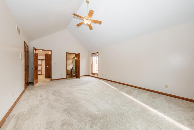 unfurnished bedroom with visible vents, baseboards, and light colored carpet