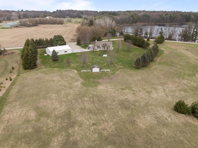 E2145 Johanson Rd, Iola, WI 54945 - aerial view with a water view and a rural view