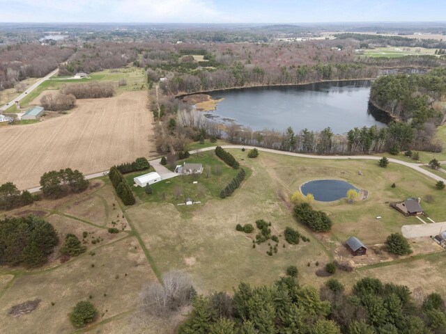 E2145 Johanson Rd, Iola, WI 54945 - drone / aerial view with a water view and a rural view